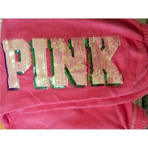 VS Victoria’s Secret PINK Sequin Heart Crop Lounge or Sweats RARE